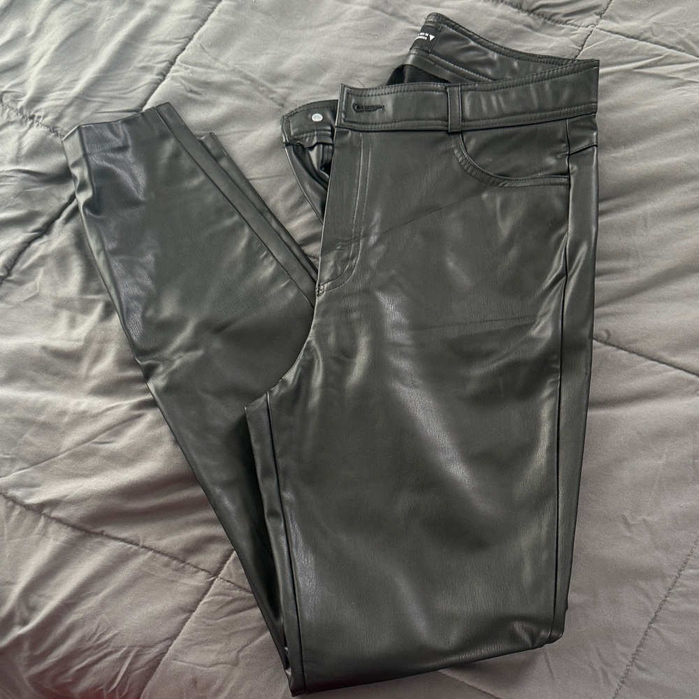 Zara Black Faux Leather Pants